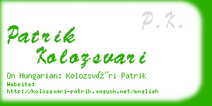 patrik kolozsvari business card